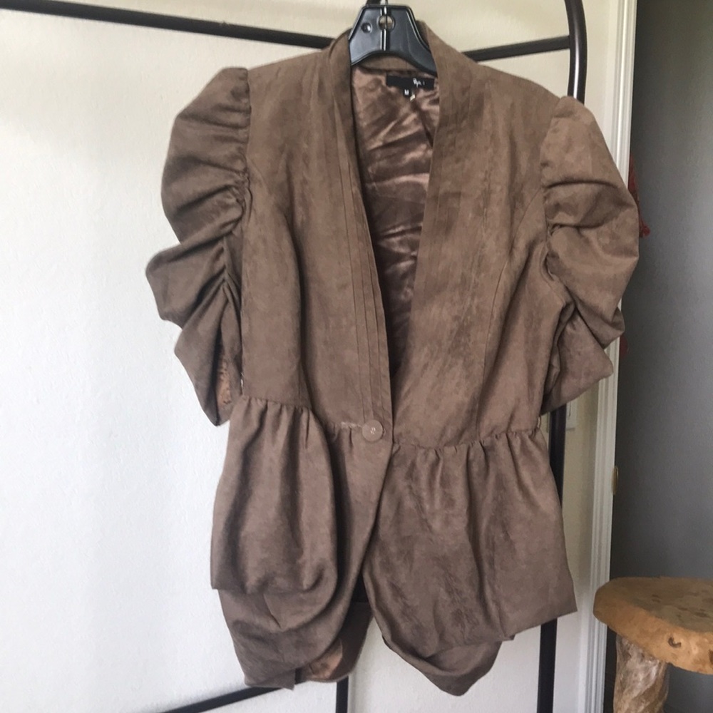 Brown faux suede over jacket. Size M